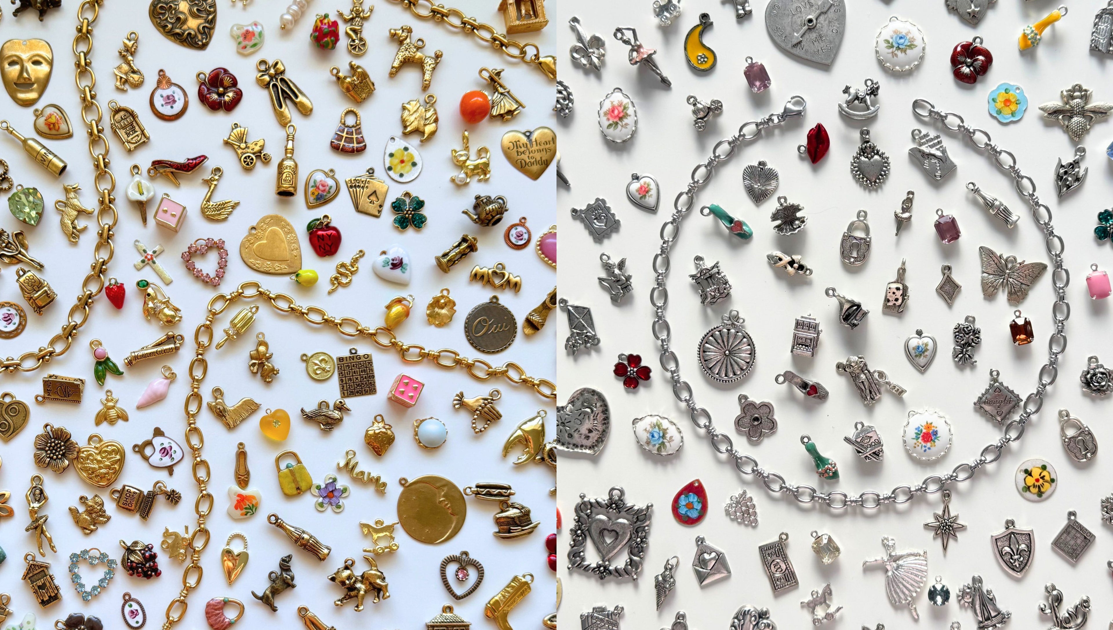 Design your own charm jewelry—select chains and charms to create a personal piece.