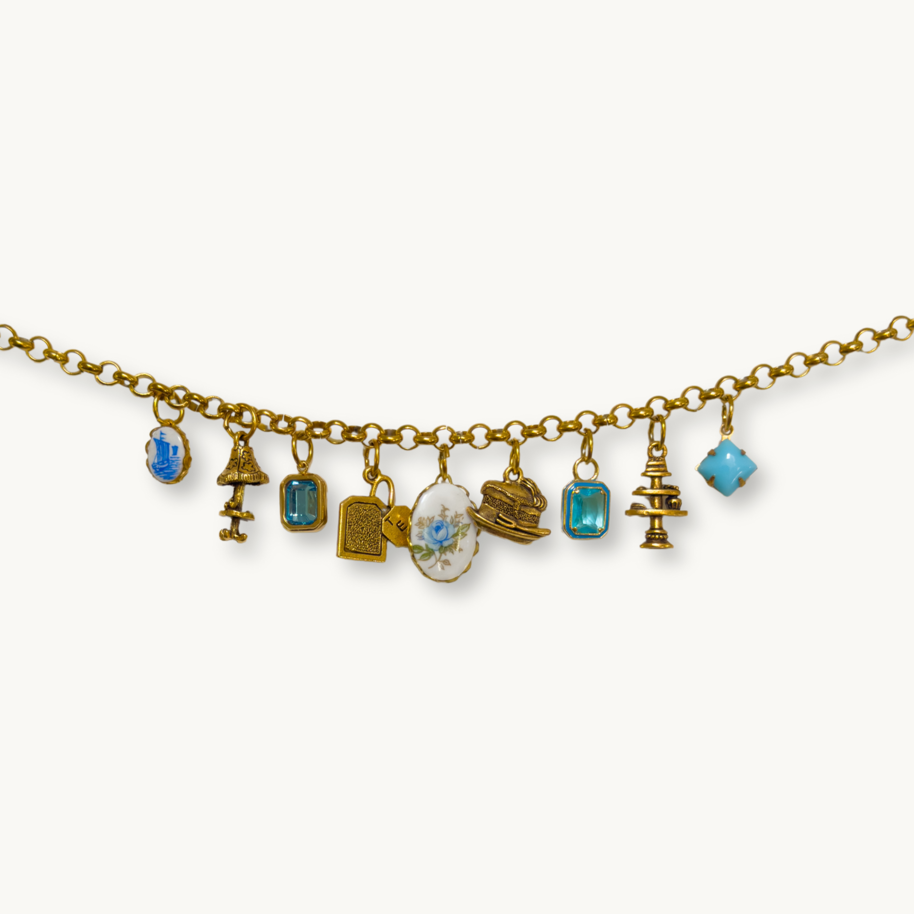Close-up of the Demelza Necklace showcasing its intricate vintage-inspired details.