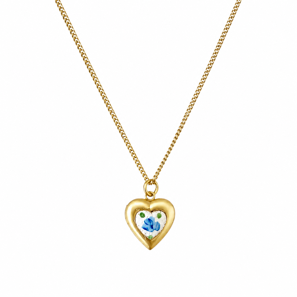 Bluebell Heart Locket Necklace