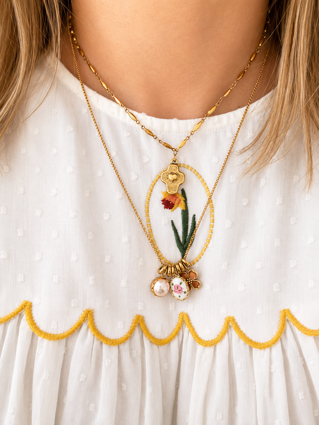 Sacred Heart Cross Necklace