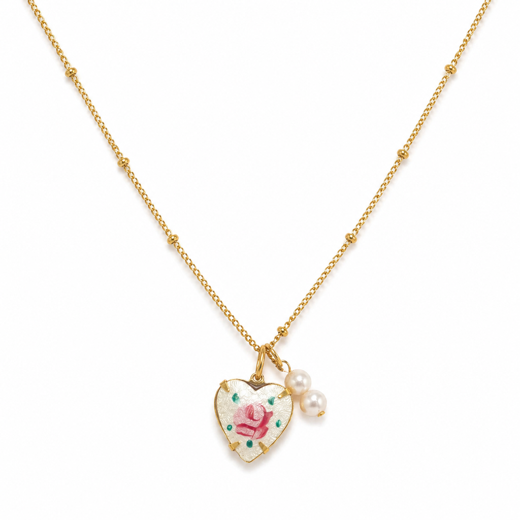 Rosina Pearl Heart Necklace