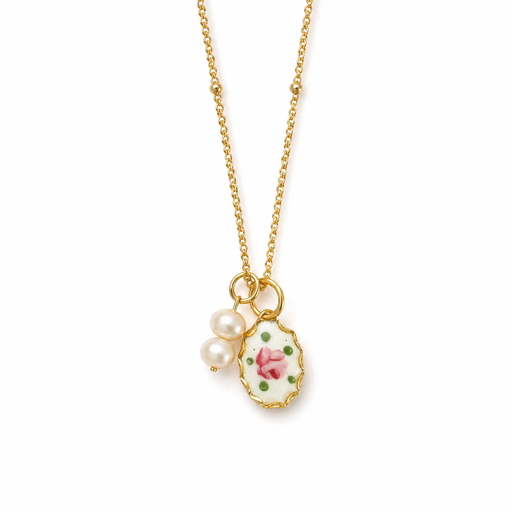 Petite Rose Enamel Necklace