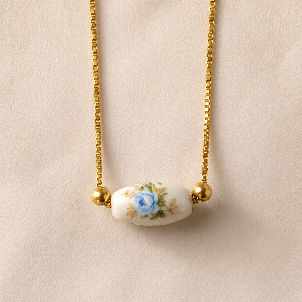 Blue Belle Porcelain Necklace