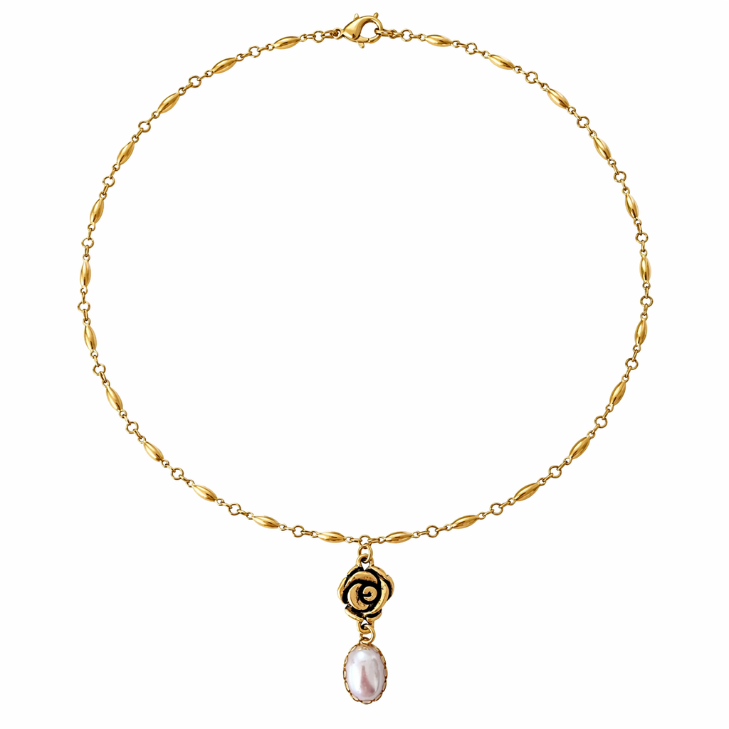 Elodie Rose Pearl Necklace