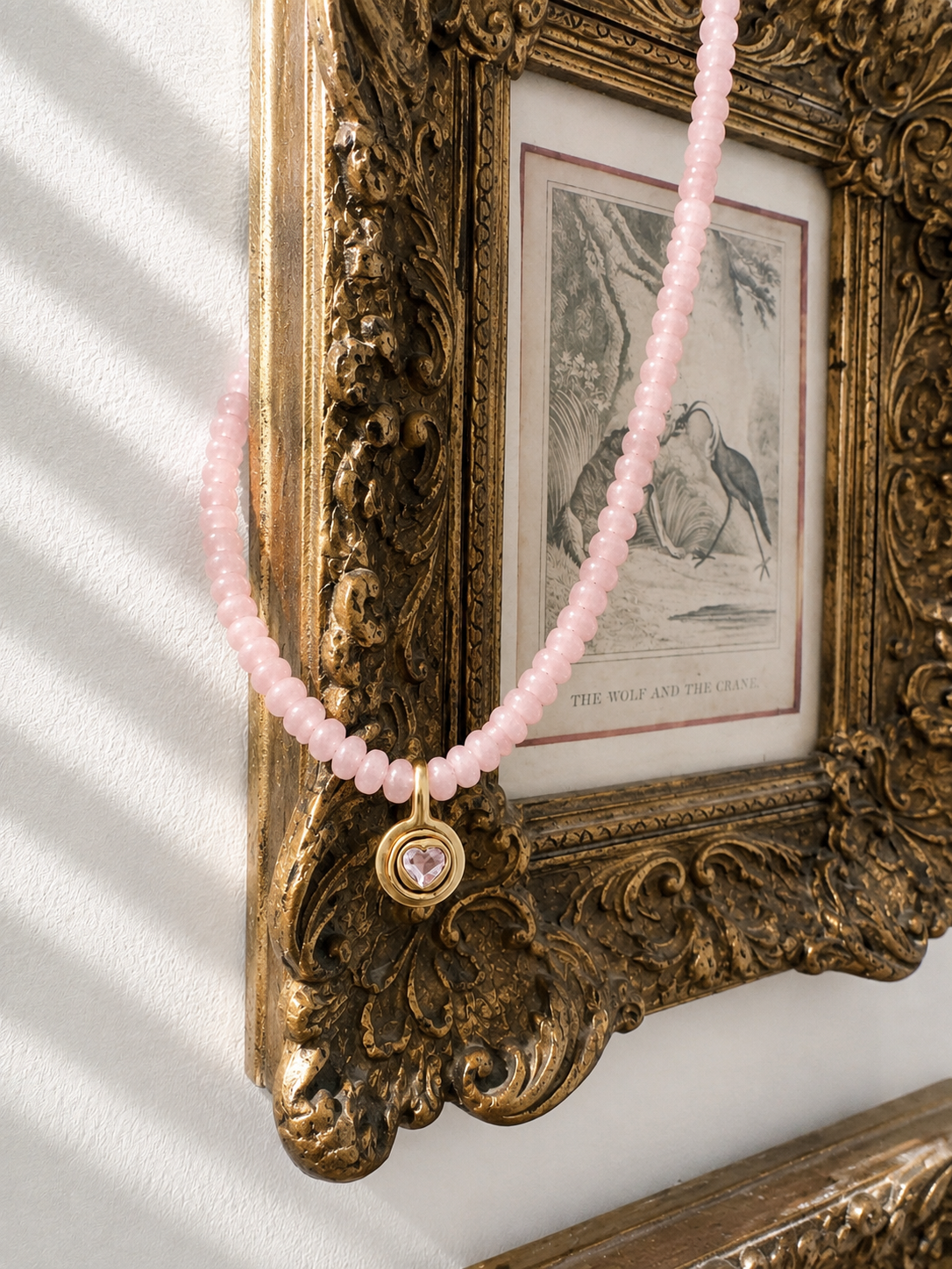 Blushing Heart Beaded Necklace