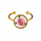 Petite Rose Guilloché Ring
