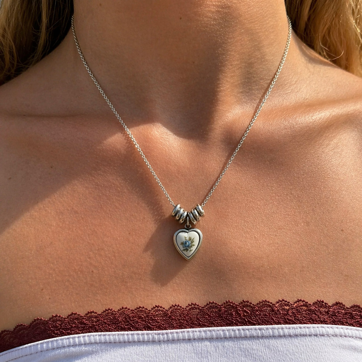 Colette Fleur Heart Necklace