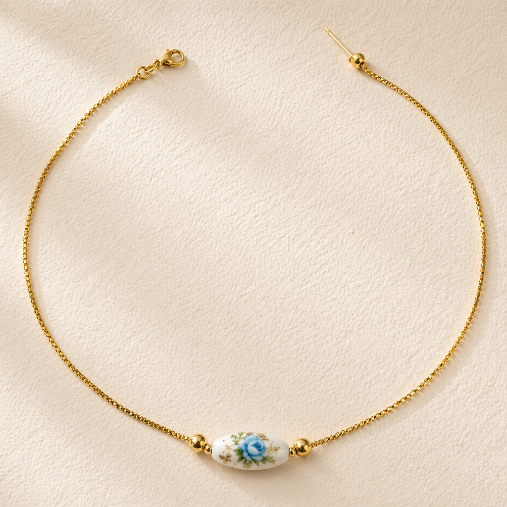 Blue Belle Porcelain Necklace