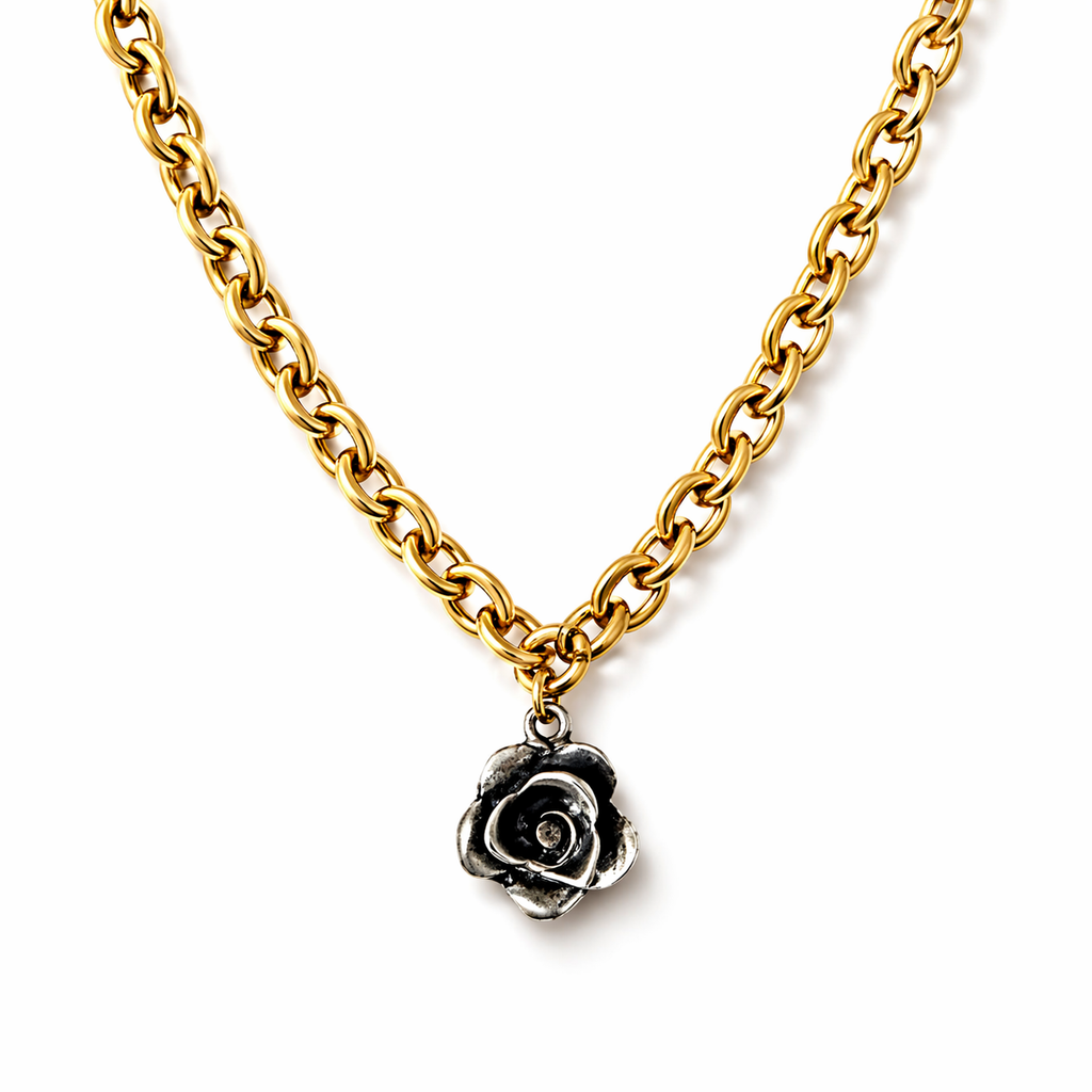 Midnight Rose Chain Necklace