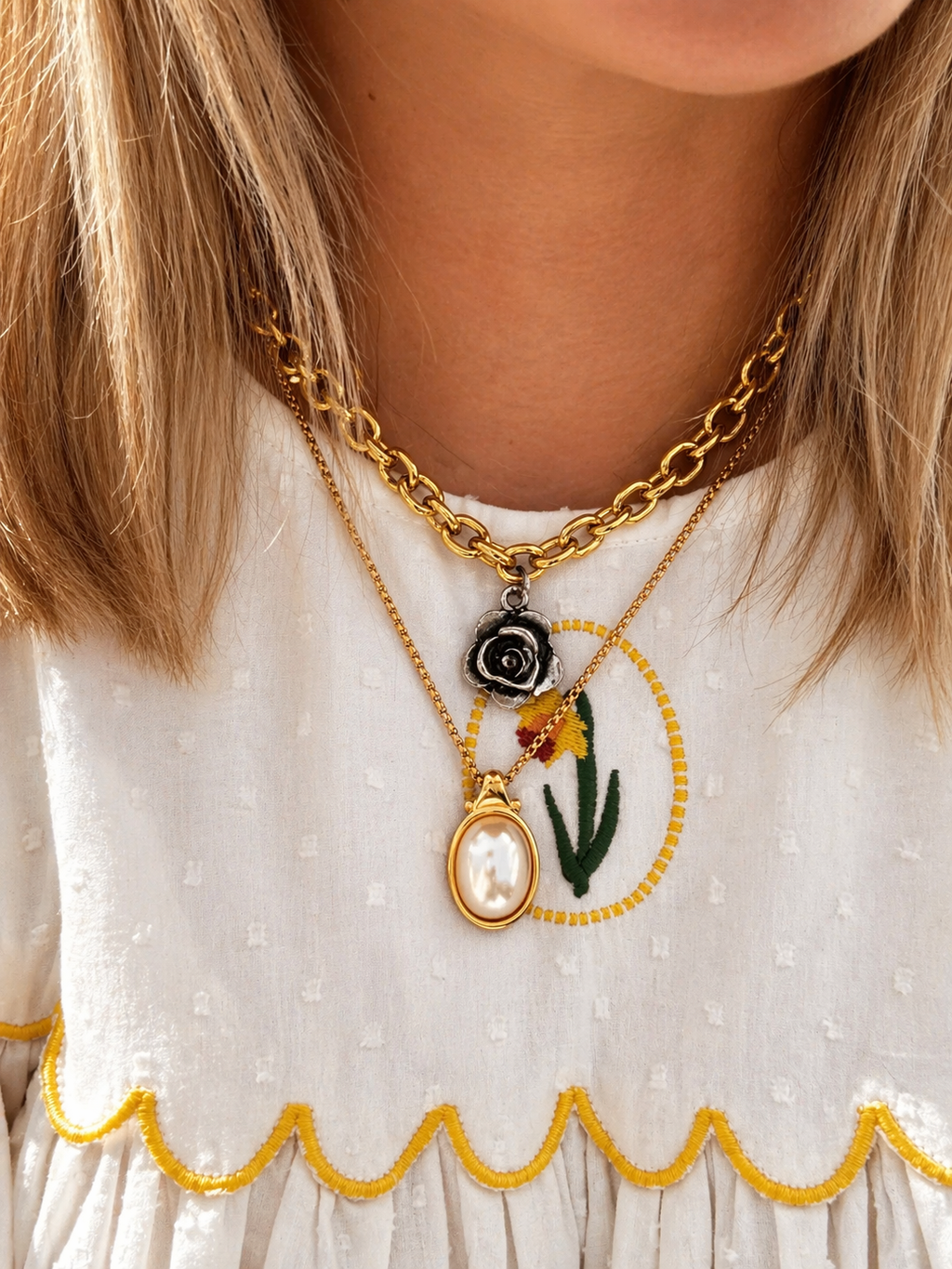 Midnight Rose Chain Necklace