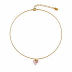 Lilac Fleur Heart Charm Necklace