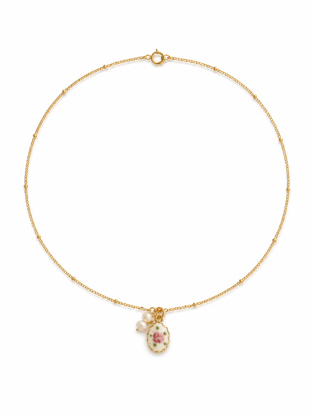 Petite Rose Enamel Necklace