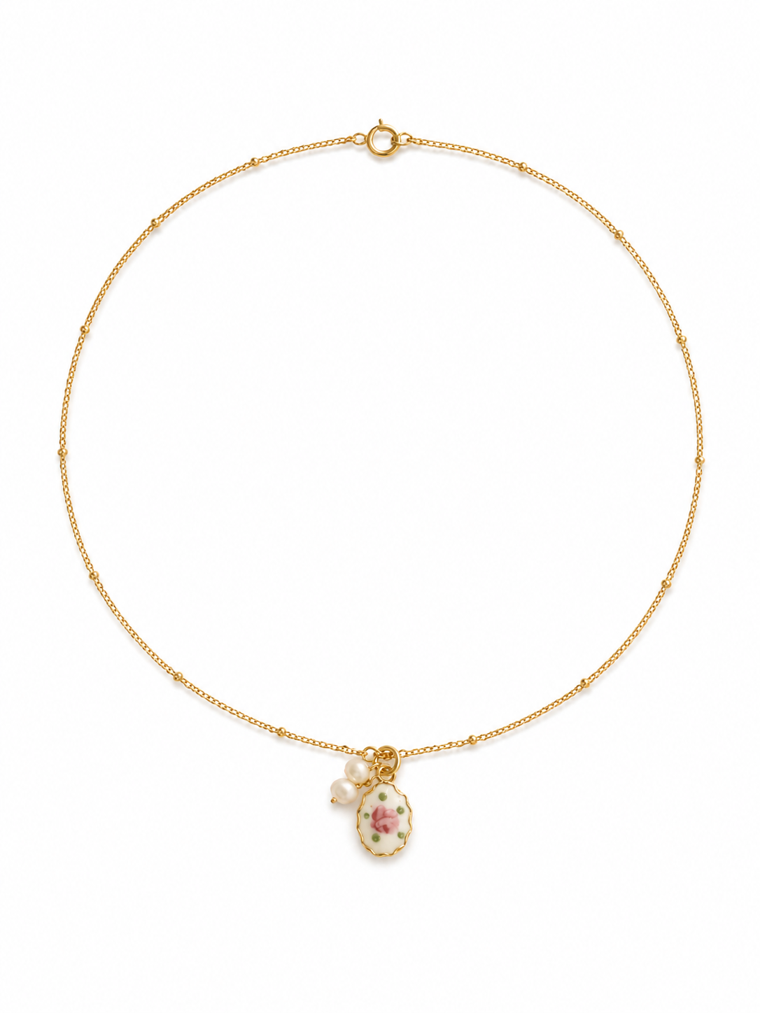 Petite Rose Enamel Necklace