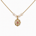 Rosette Cameo Pearl Necklace