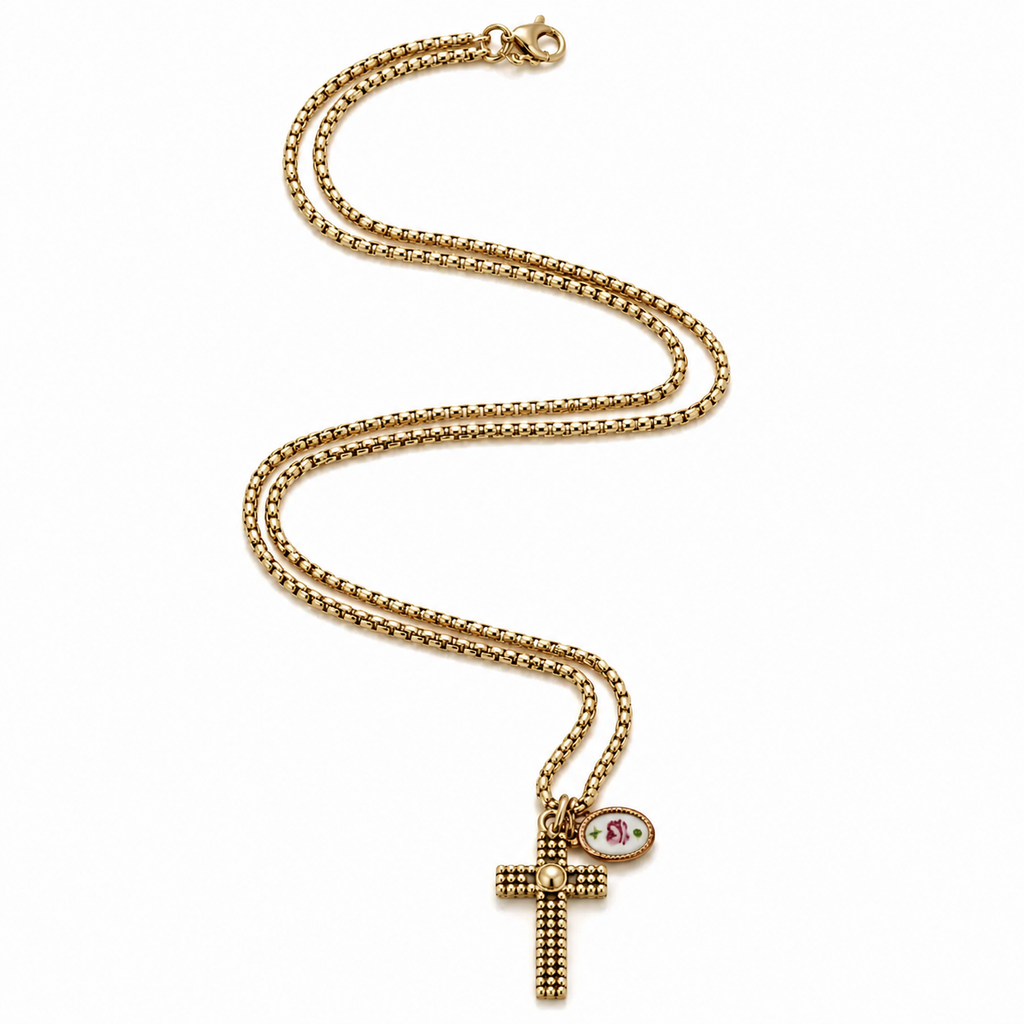Sacred Rosé Cross Necklace