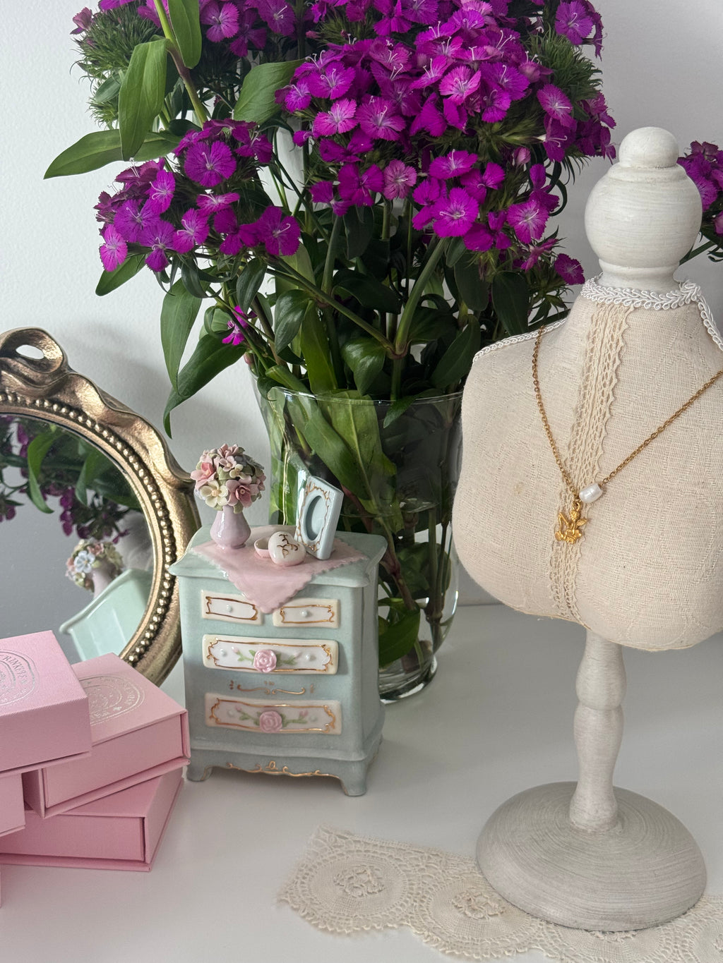 Cupid Pearl Charm Necklace