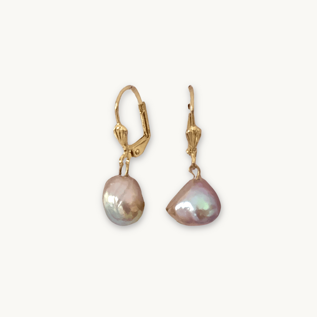 Close-up of The Aurelie Earrings in pink