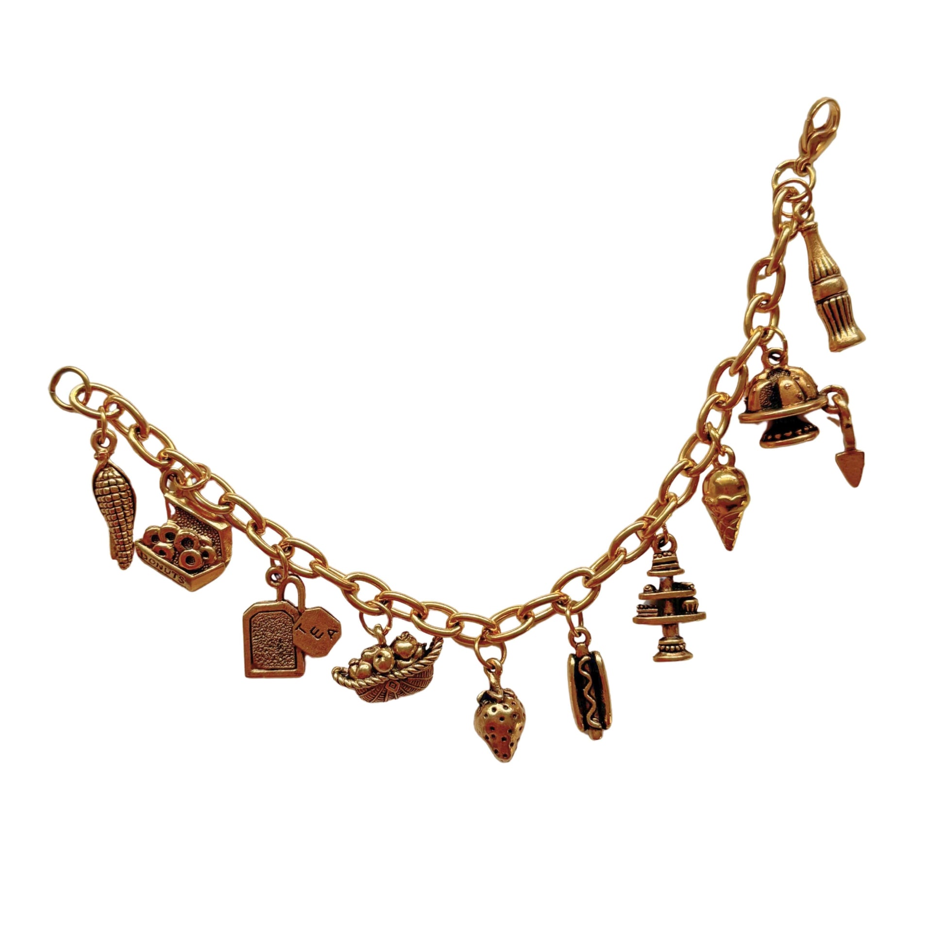 Close-up of Bibica Bracelet showcasing detailed dessert and snack charms