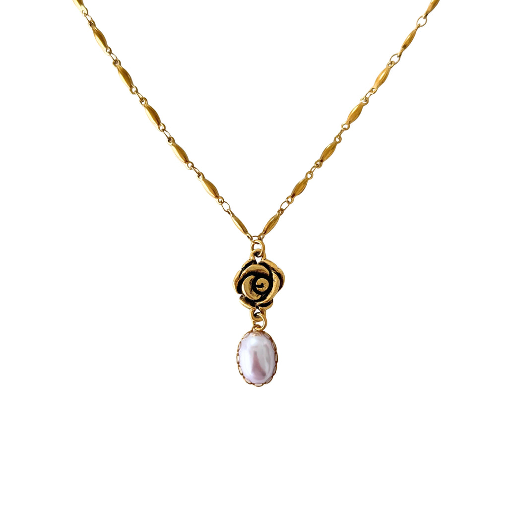 Elodie Rose Pearl Necklace