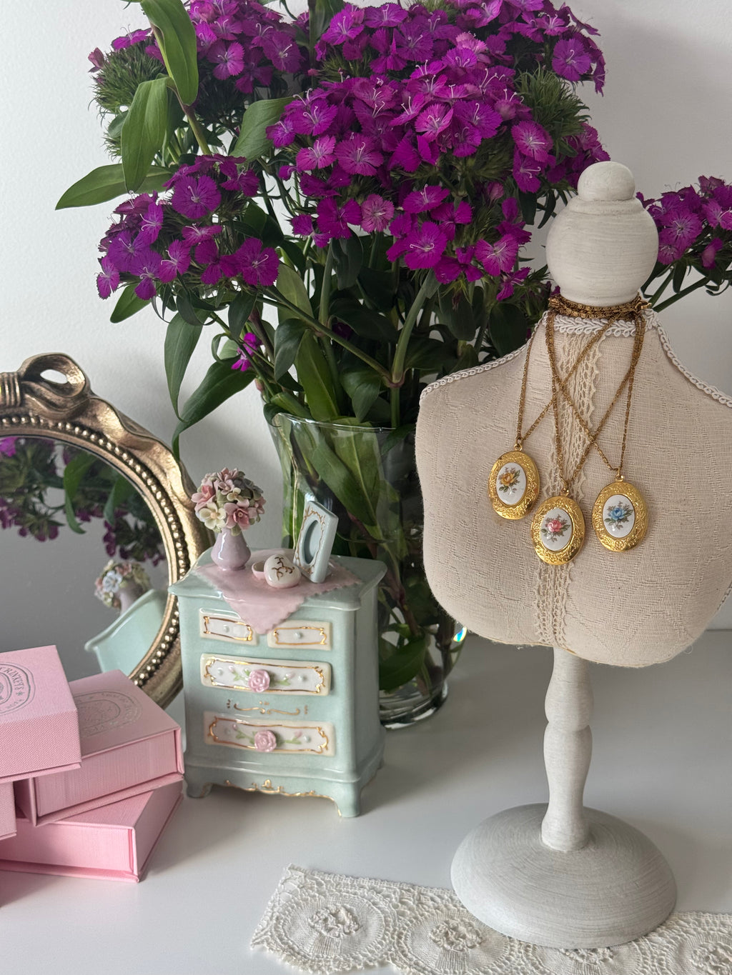 Floral Heirloom Locket Necklace