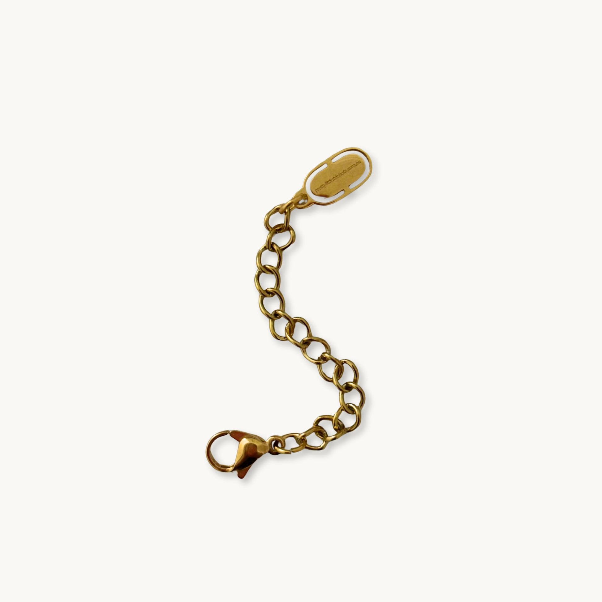 A custom chain extension for necklaces or bracelets, available in various lengths for a perfect fit and adjustable style.