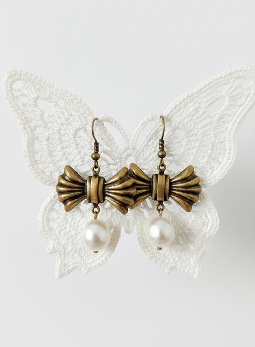 Antique Bow Pearl Drops