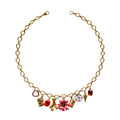 Gilian Necklace flatlay with fun and retro charms