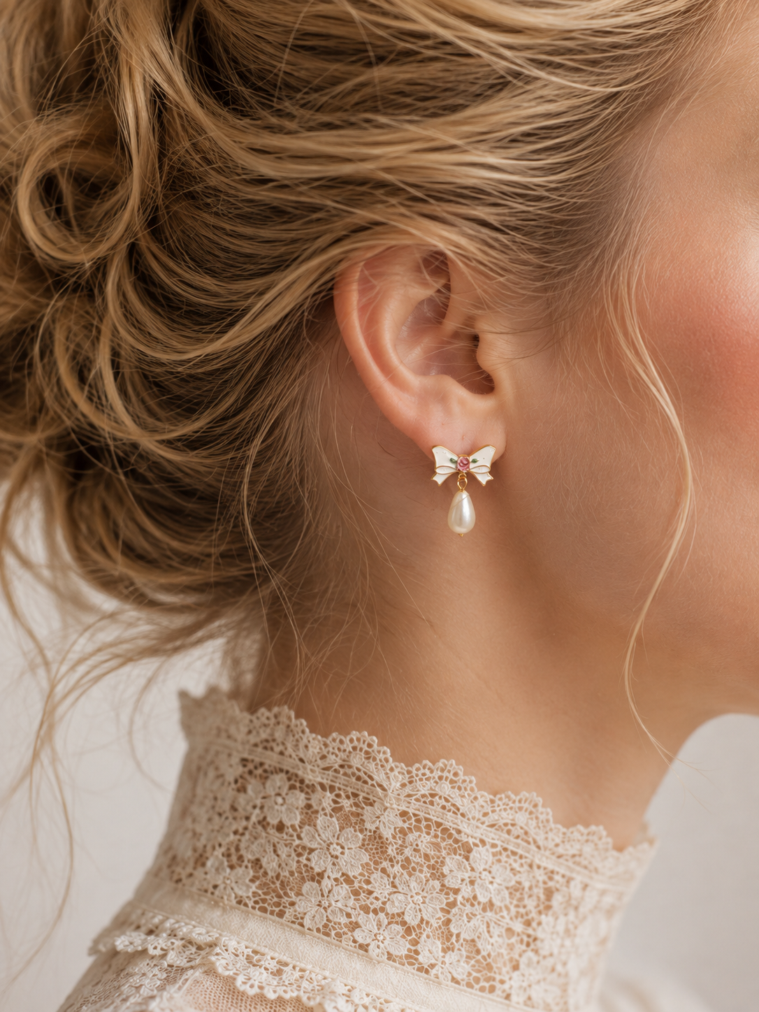Rosette Bow Earrings