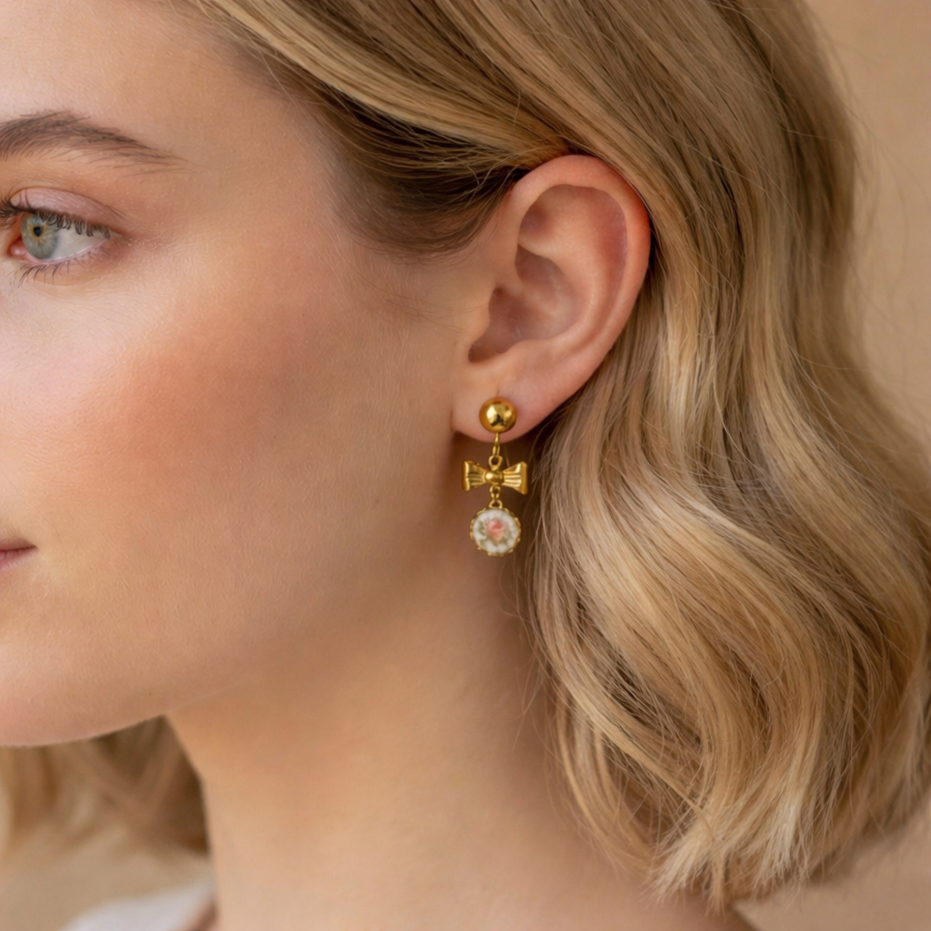 Ruban de Porcelaine Earrings