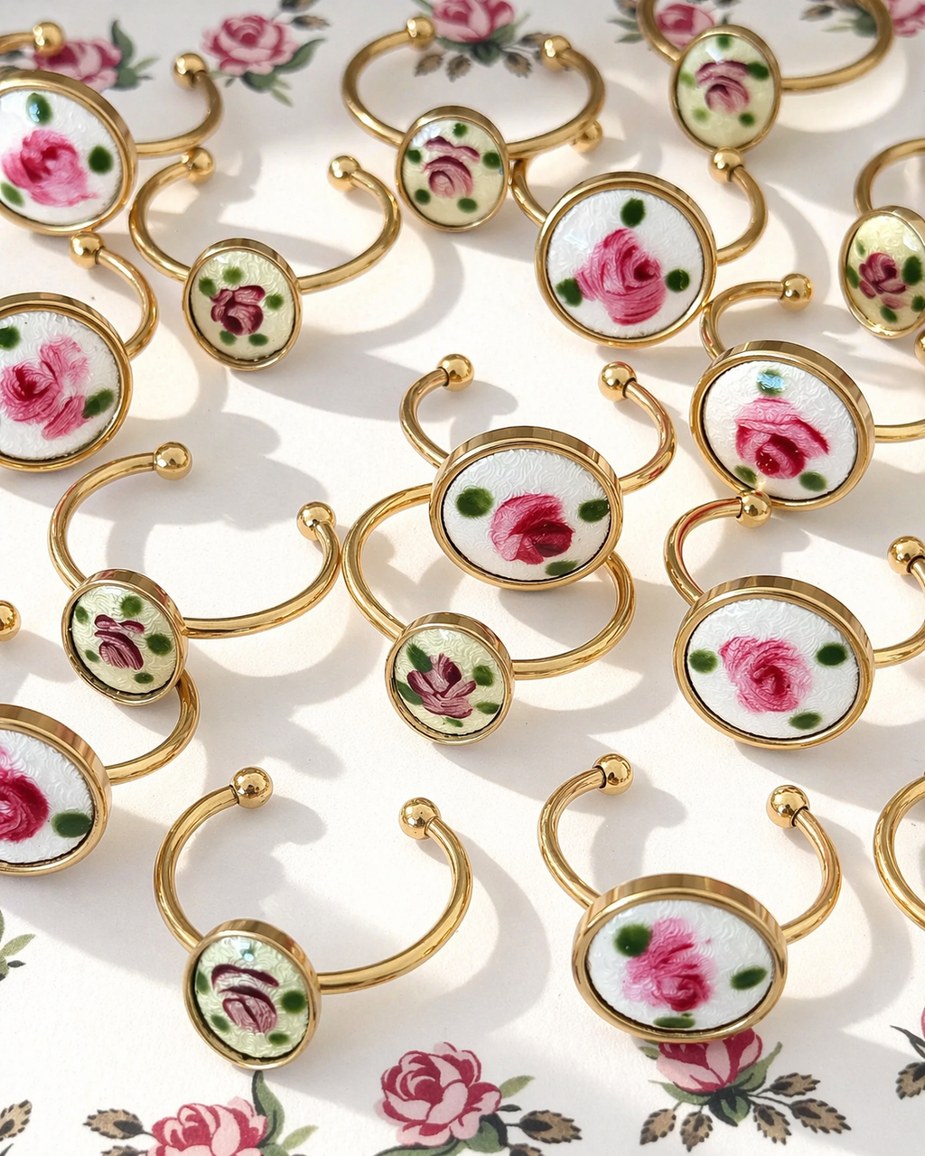 Petite Rose Guilloché Ring