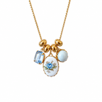 Blue Bloom Heirloom Charm Necklace