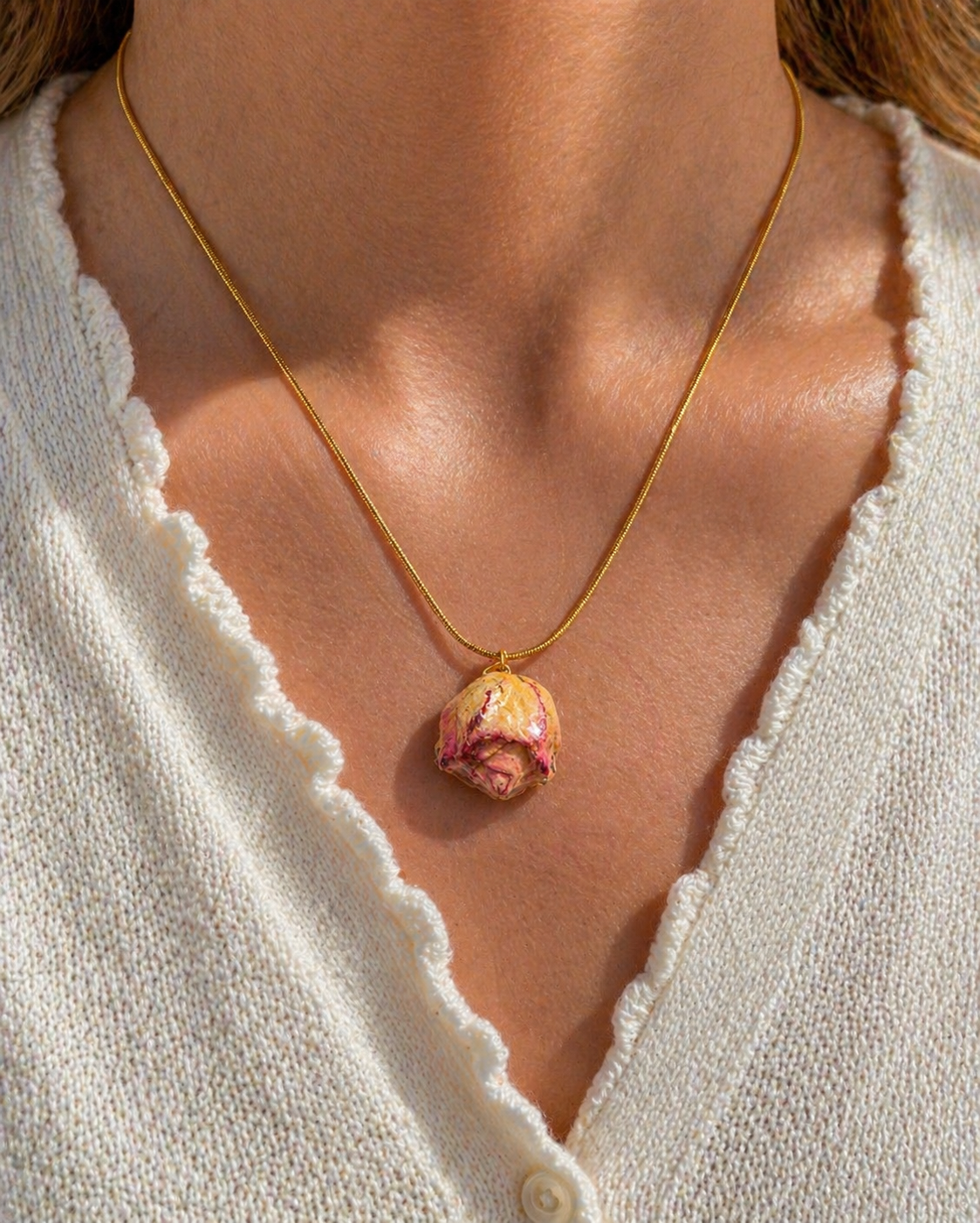 Rosalie Pressed Rose Necklace