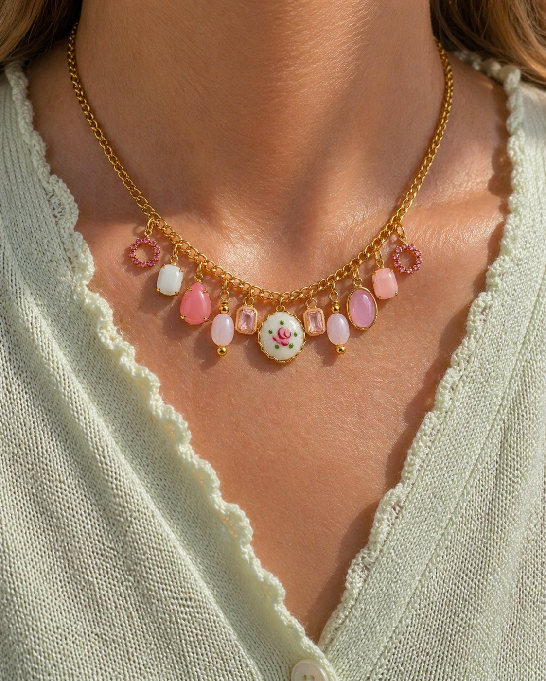 Rosette de Sucre Charm Necklace