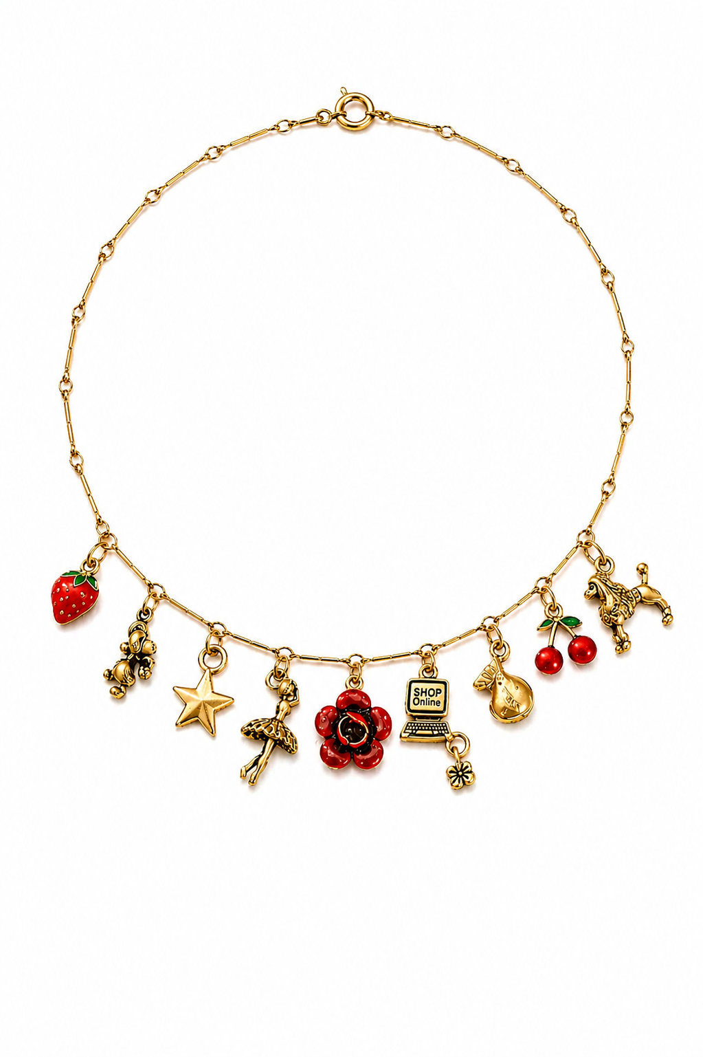 Fraise & Poupée Charm Necklace