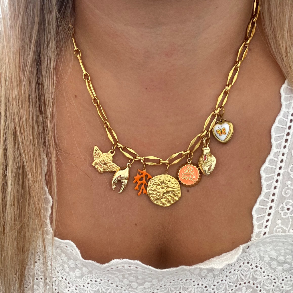 Model wearing the Lyn Necklace, highlighting its timeless appeal.