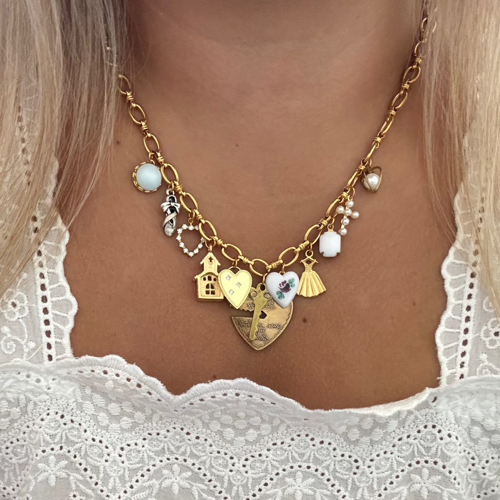 Model wearing the Zara Necklace, emphasizing its romantic and timeless appeal.