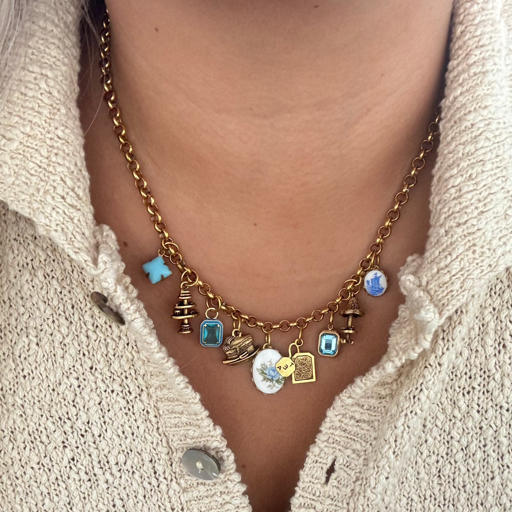 Model wearing the Demelza Necklace, showcasing its elegant and whimsical design.