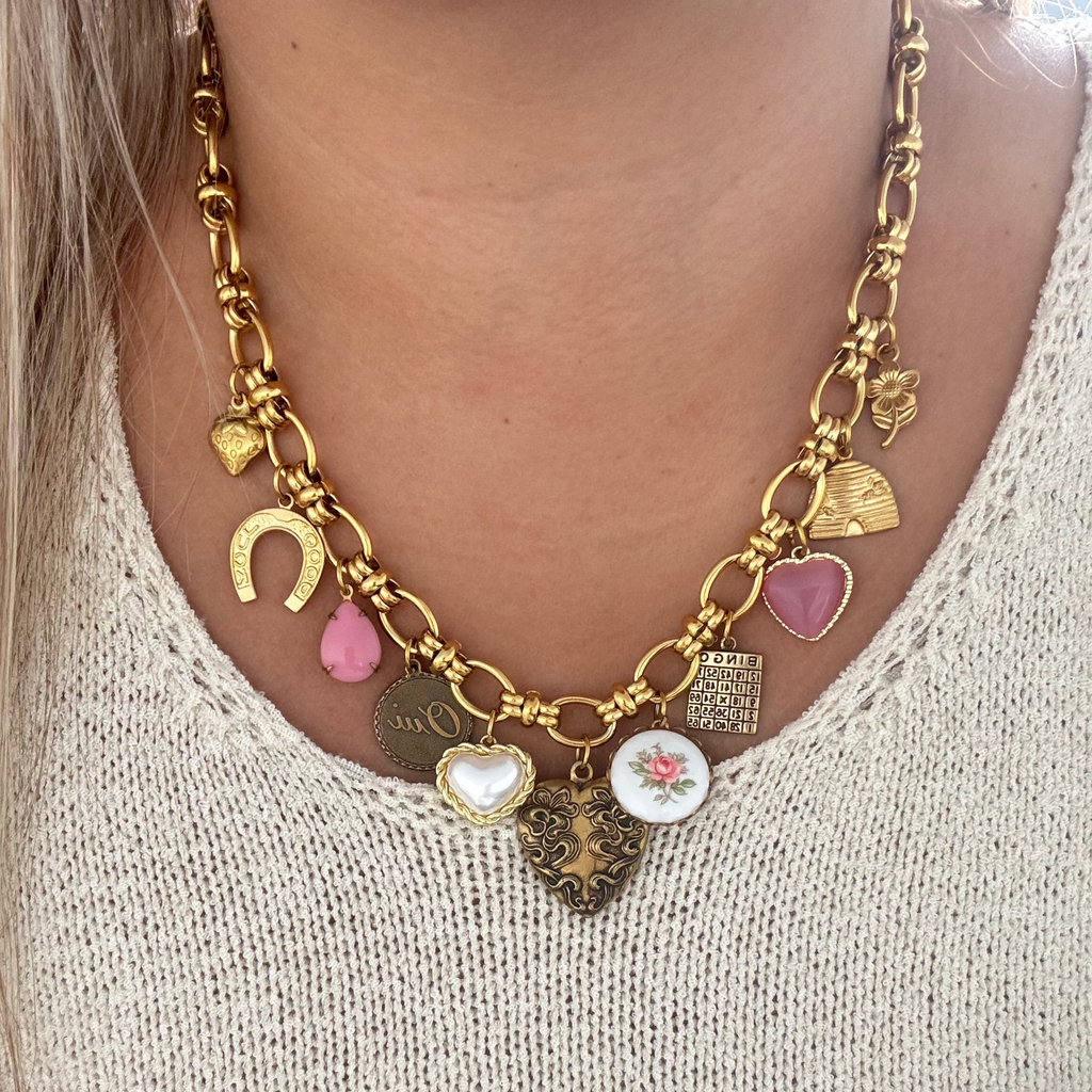 Model wearing the Scarlett Necklace, emphasizing its romantic and elegant design.