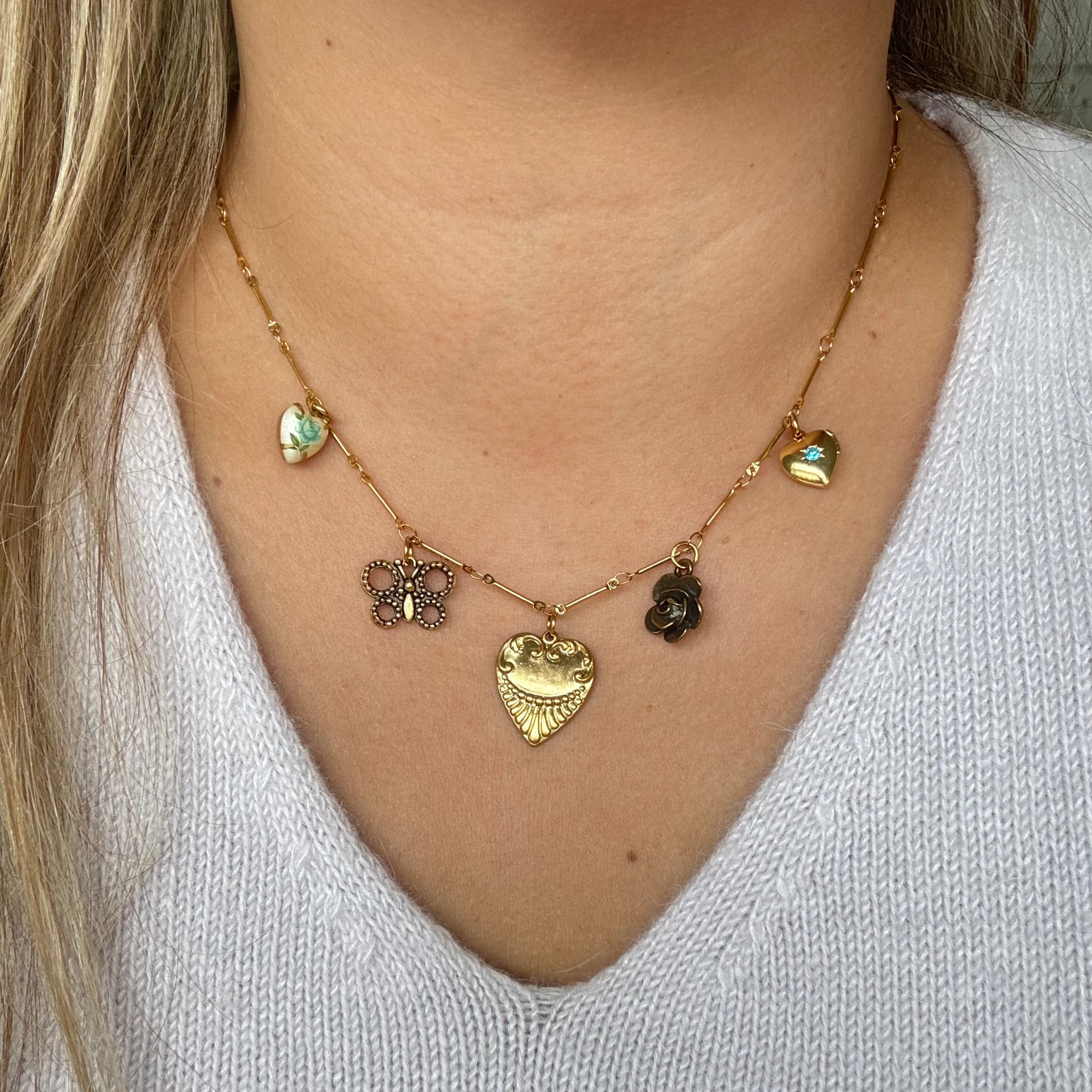 Model wearing the Carina Necklace