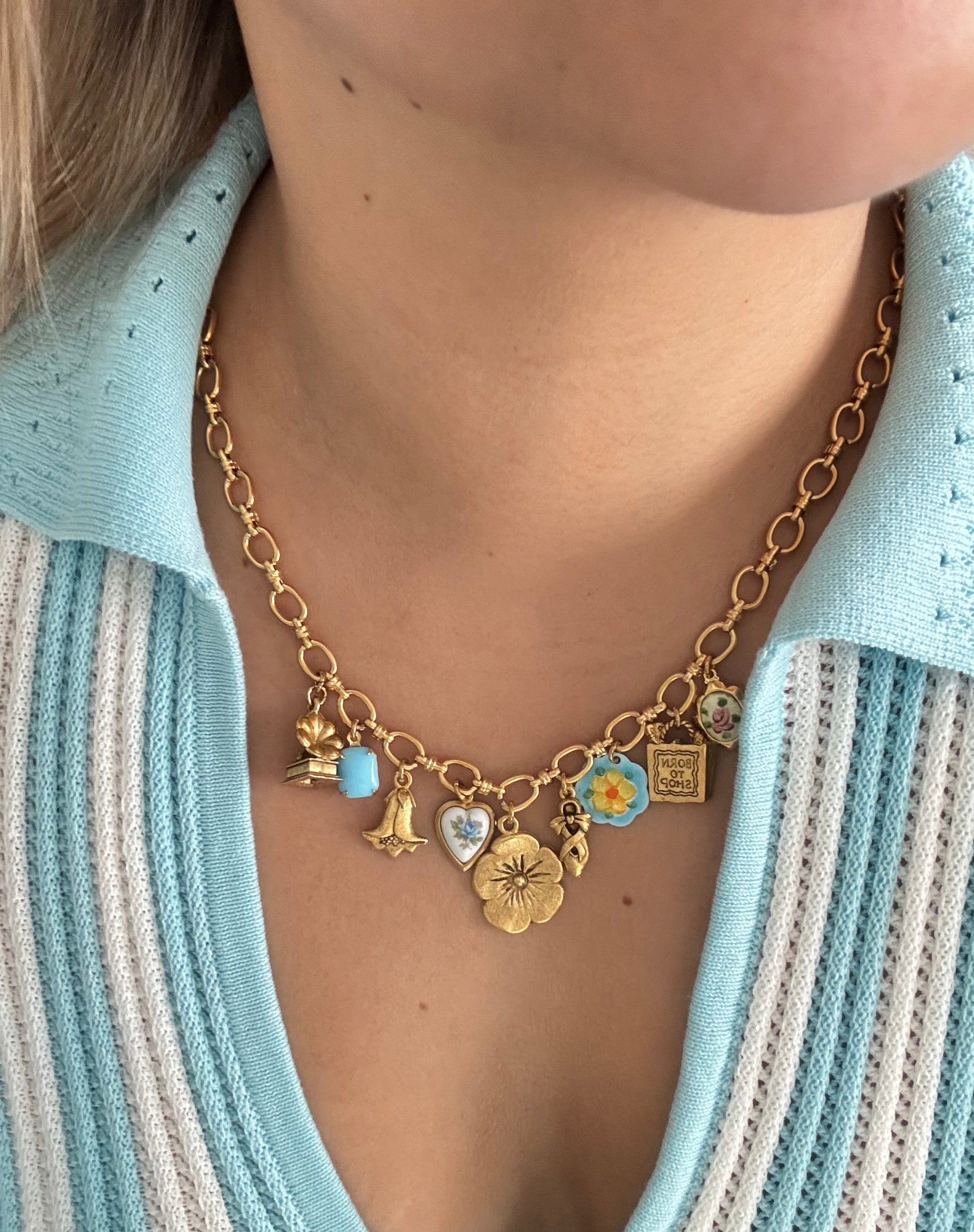Model wearing the Manon Necklace styled elegantly