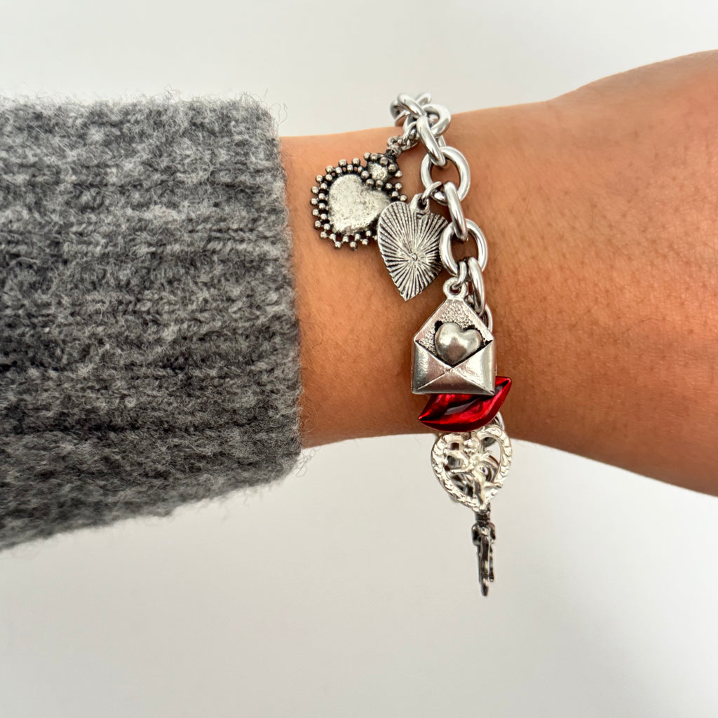 Model wearing Cressida Bracelet styled with elegant outfit