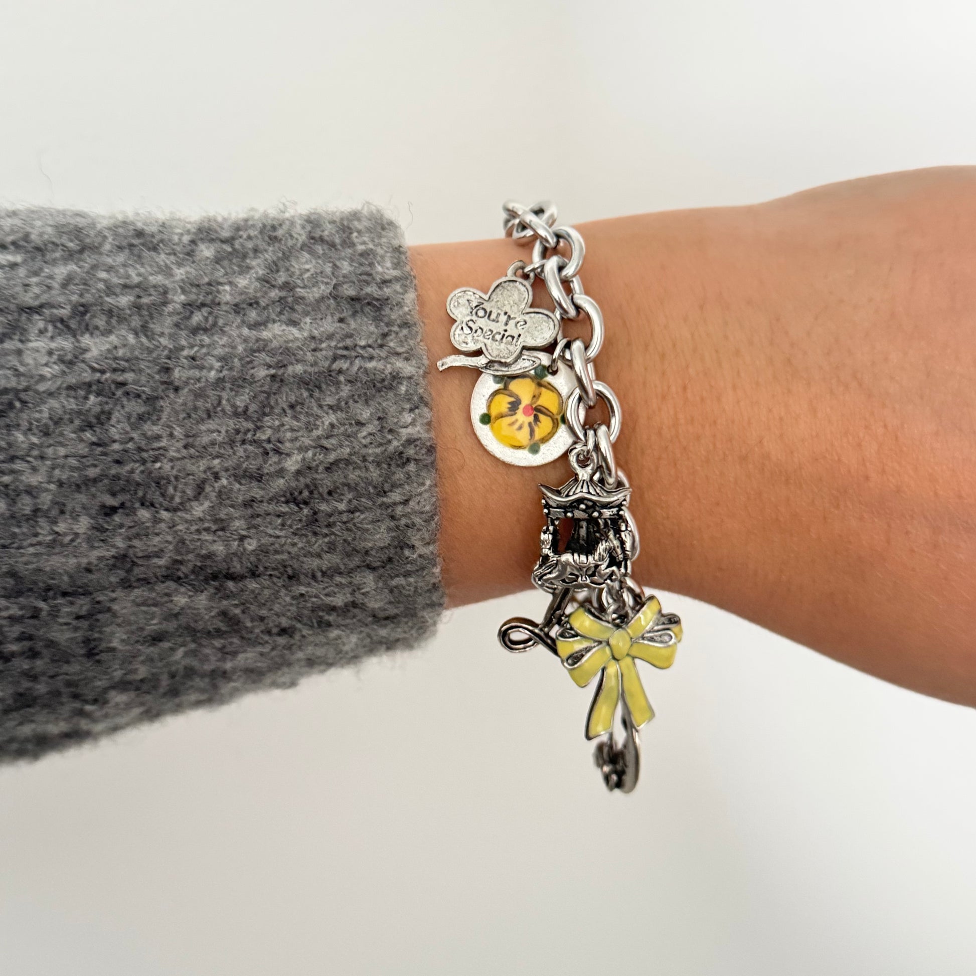 Model wearing Anika Bracelet styled with casual outfit