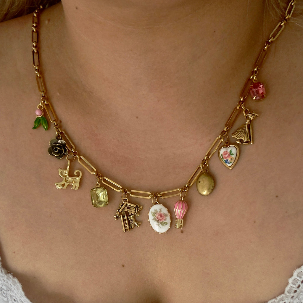 Model wearing the Cameron Necklace, highlighting its romantic and whimsical charm.