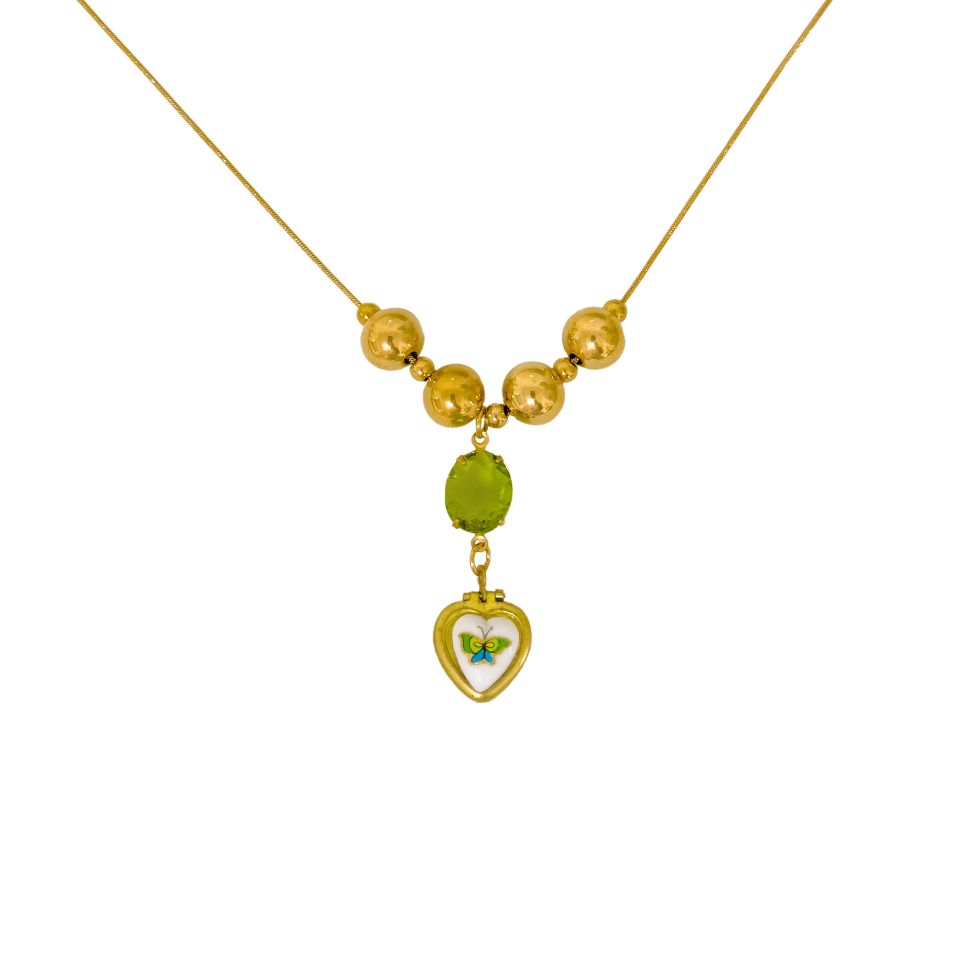 Émeraude Papillon Heart Necklace