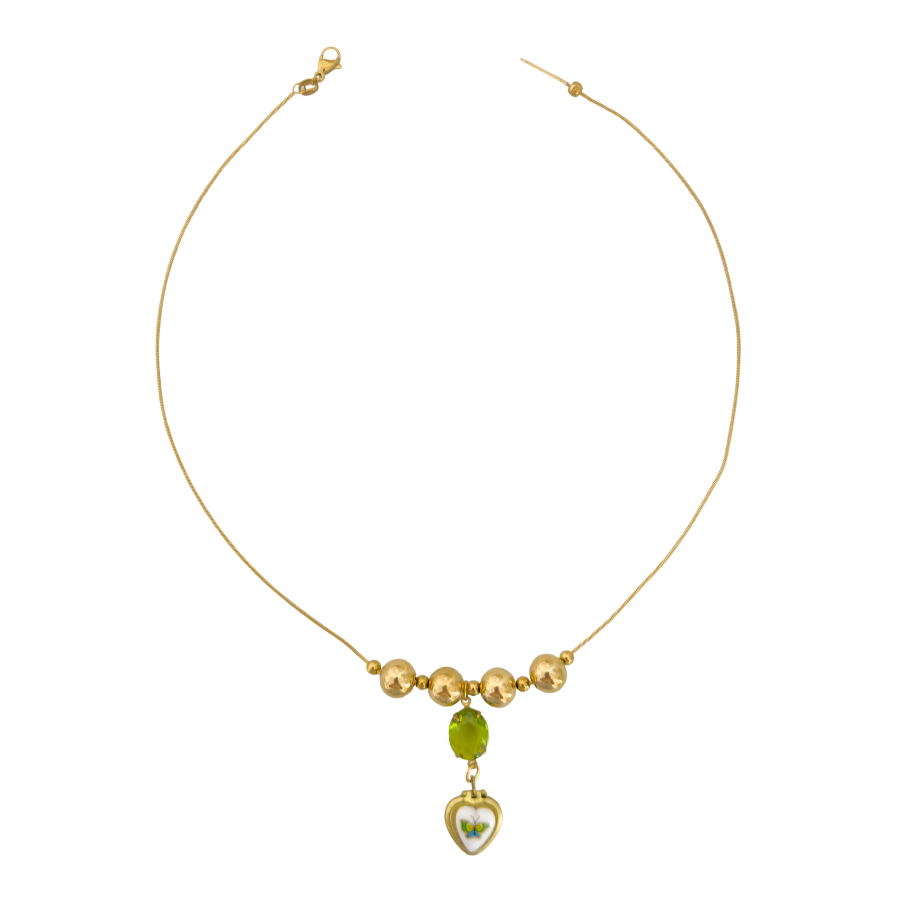Émeraude Papillon Heart Necklace