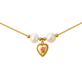 Monica Pearl Heart Charm Necklace