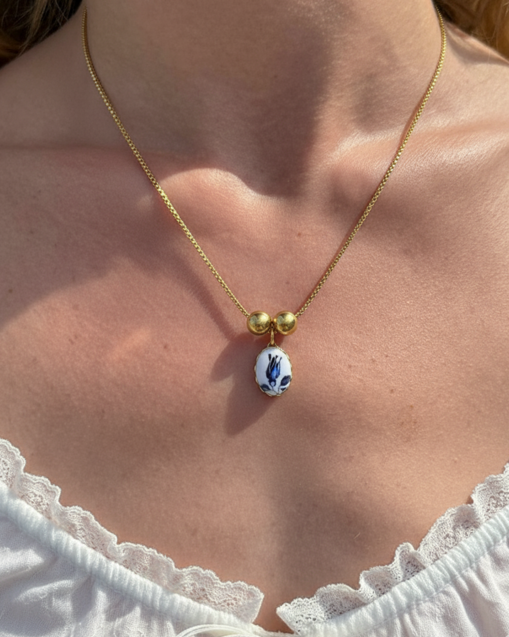 Phylis Porcelain Drop Necklace