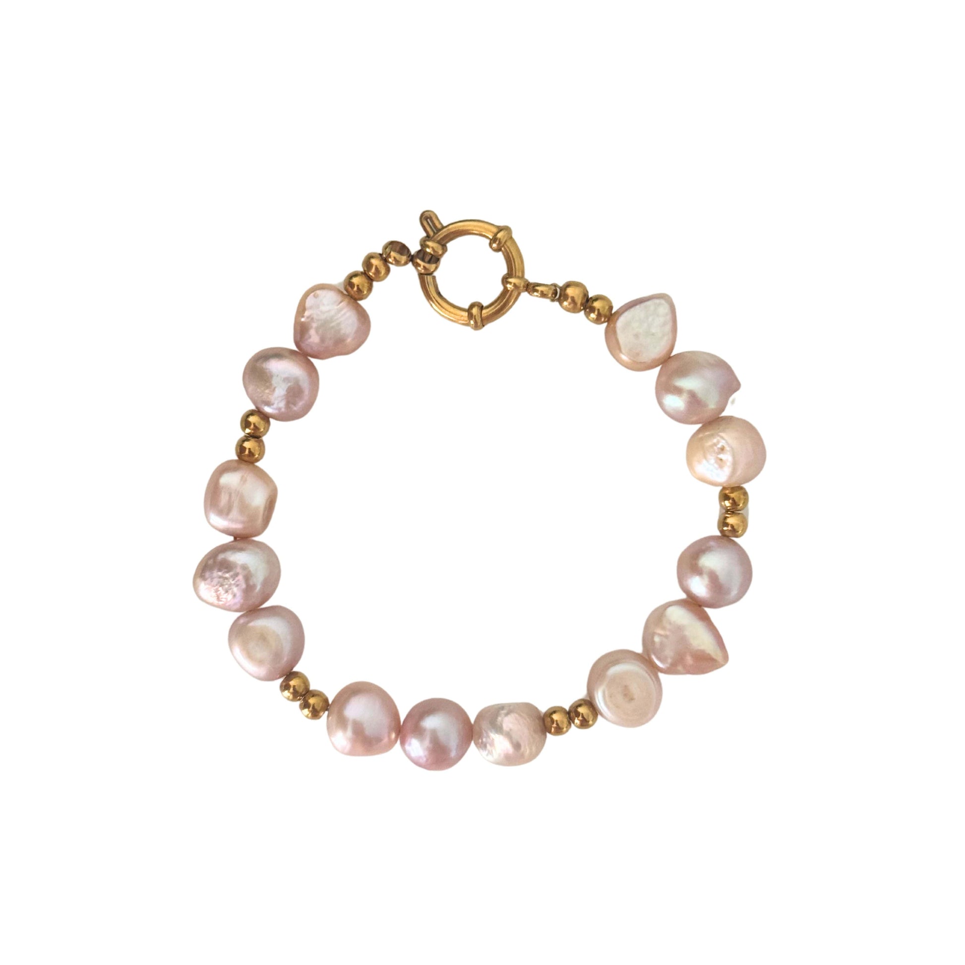 Elegant 7.5-inch freshwater pearl bracelet featuring unique baroque pearls