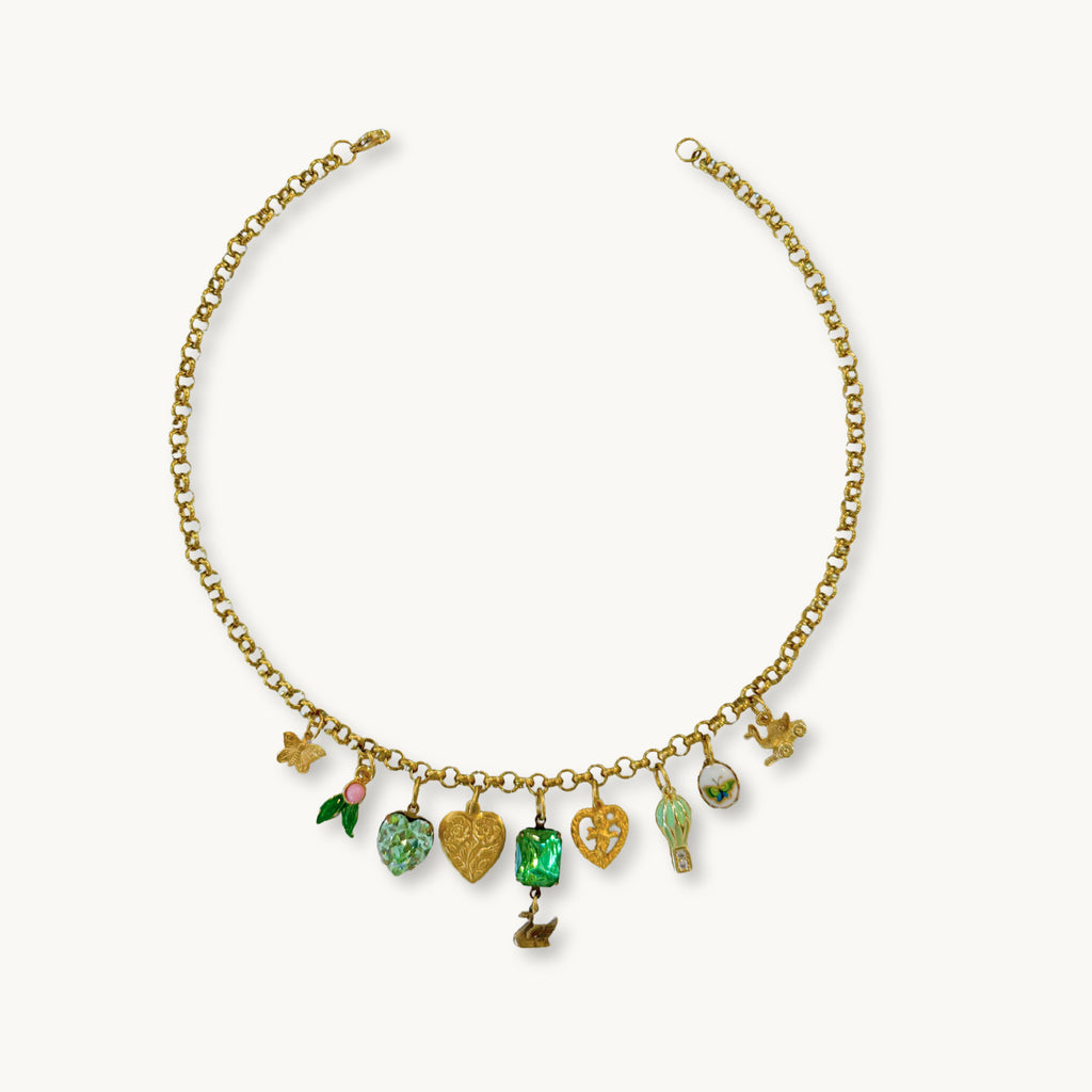 Flat-lay of the Shoban Necklace, showing its full design and unique character.
