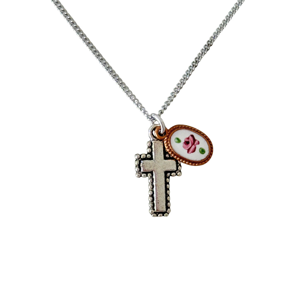 Croix Rosé Charm Necklace